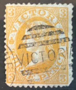 VICTORIA Australian State 1868 3d Yellow used - Picture 1 of 1