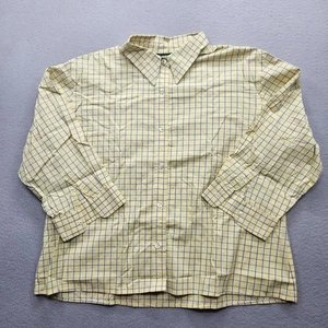Camisa con botones a cuadros amarilla azul talla grande Lauren Ralph Lauren para mujer - Imagen 1 de 10