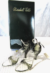 Marshall Fields Vidrio Tacón Alto Adornos Zapatos Eslinga Navidad - Imagen 1 de 5