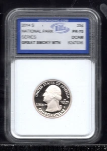 2014-S Flagge verkleidet Great Smoky Mountains National Quarter DCAM - Bild 1 von 2
