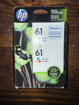 Combo de cartuchos de tinta HP 61 negros tricolor paquete de 2 originales OEM caducados Foto 1 de 3