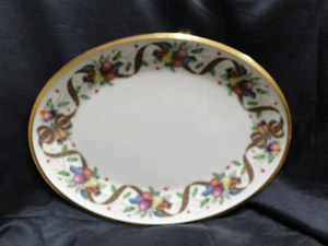Lenox Holiday Tartan, Fruit, Plaid Ribbon: Oval Serving Platter, 13 3/4" - Picture 1 of 6