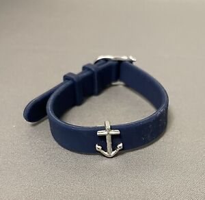 KEEP COLLECTIVE BRACELET Single Silicone Navy Band SILVER ANCHOR Charm