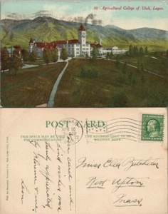 AGRICULTURAL COLLEGE UTAH STATE UNIVERSITY LOGAN UTAH ANTICA CARTOLINA 1912 - Foto 1 di 1