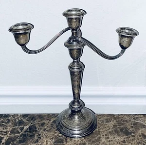 Candelabro vintage Gorham de plata esterlina 3 en 1 925 #808 con peso de 11,5 pulgadas - Imagen 1 de 5