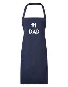 Number 1 Dad #1 Father Printed Apron Baking Cooking Fathers Day Gift - Picture 1 of 20