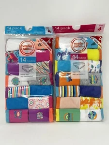 X2-14 Pair Wonder Nation Girls Multicolor Panties Underwear Size 4 NEW 28 Total - Picture 1 of 1