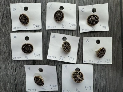 8 Botones Repujado Calado Flor Vid Latón 7/16" Vástago Redondo Foto 1 de 3