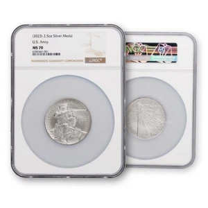 2023 Silver Army Label 2.5 Oz Ounce NGC MS70 - Picture 1 of 1