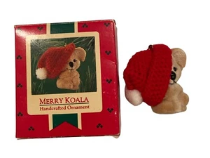 Vintage HALLMARK Keepsake MERRY KOALA Santa Hat 1986 Collectible Ornament F4 - Picture 1 of 7