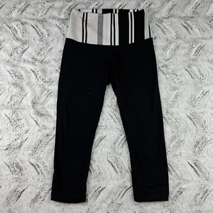 Lululemon Fold Over Waist Crop Legging High Rise Yoga Size 6 Black - Picture 1 of 8