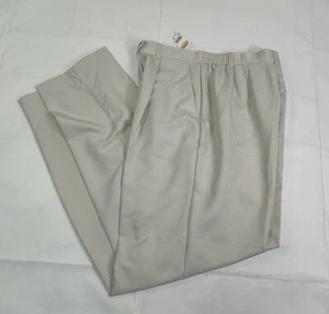 NWT Vintage Talbot Women's Beige Pleat Front High Stretch Waist Pants Size 8 USA - Picture 1 of 13
