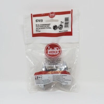 LGB 67419 Metal Solid Wheel Sets 2 Axles G Scale Garden Trains - Image 1 of 3