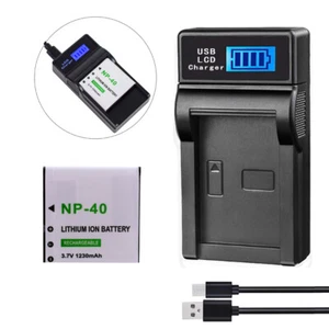 Battery +LCD Charger for Casio NP-40 NP-40DBA NP-40DCA | EX-Z1050 EX-Z1080 Z1200 - Picture 1 of 12