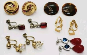 Vintage Lot of 6 Pair Costume Jewelry Earrings Signed Weisner Giamo Trifari (17) - Picture 1 of 11