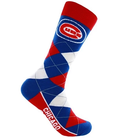 Chicago Cubs Baseball Argyle Lineup Crew Socks Cover