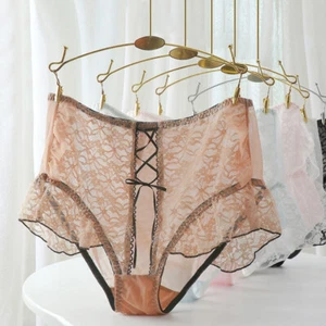 Womens Sexy Lace French Knickers Lingerie Ladies Ruffle Briefs Panties Underwear - Picture 1 of 19