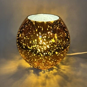 IKEA Knubbig Table Lamp Metallic Copper Gold 7” Glass Globe Space Rare Accent - Picture 1 of 16