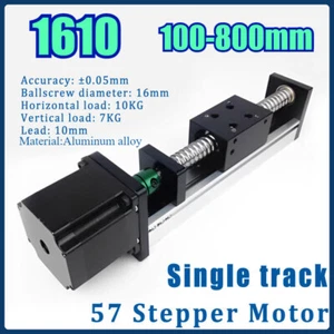 1610 Single Track Ball Screw Linear Rail Motion 100-800mm Slide Table W/57 Motor - Picture 1 of 14