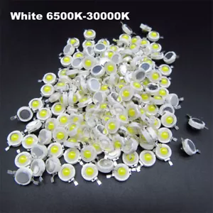 10-1000Pcs LED White Chip 1W 3W 3.2-3.6V Input 100-220LM Mini LED Bulb Diode - Picture 1 of 8