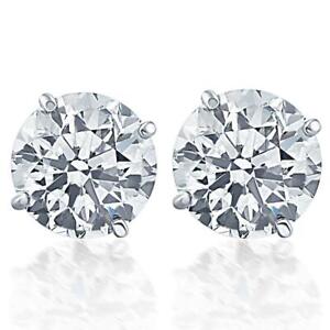 .25 - 1.50 ctw Lab Grown Diamond Studs Earrings in 14k White Gold Lab Created
