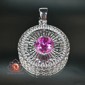 109 Ct Pink Sapphire Pendant – Certified Natural Gemstone in Solid 925 Silver - Picture 1 of 6