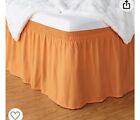 Amazon Basics Lightweight Elegantly Styled Ruffled Bed Skirt Twin/Twin XL Orange
