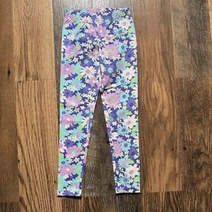 Lands' End Tough Cotton Floral Leggings Girls Size Medium Lavender Dasies NWOT! - Picture 1 of 4