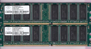 1GB 2x512MB PC-3200 NANYA NT512D64S8HC0G-5T DDR-400 RAM MEMORY KIT DDR1 PC3200 - Picture 1 of 5