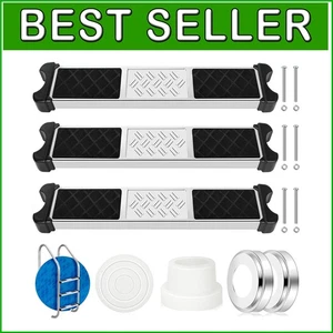 Durable 3-Piece Stainless Steel Pool Ladder Replacement with Anti-Slip Design - Picture 1 of 9