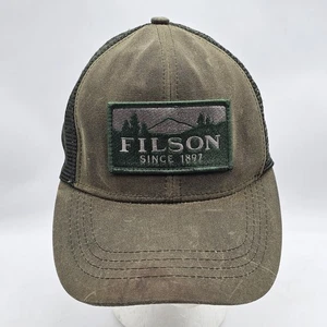 Casquette camionneur Filson patch maille dos vert olive bûcheron tissu étain - Photo 1/11