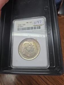 1926 SESQUICENTENNIAL CLASSIC COMMEMORATIVE 50C ANACS MS63 - Picture 1 of 2
