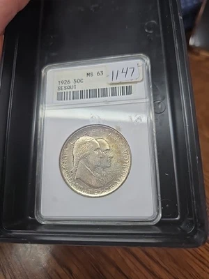 1926 SESQUICENTENNIAL CLASSIC COMMEMORATIVE 50C ANACS MS63 - Image 1 of 2
