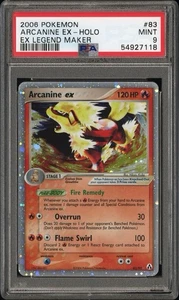 2006 Pokemon TCG - Arcanine Ex Legend Maker PSA 9 #83/92 Holo Ultra Rare MINT - Picture 1 of 3