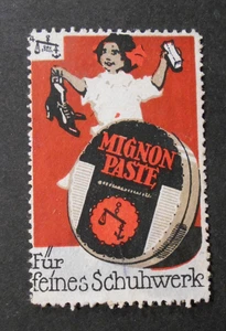 GERMANIA,GERMANY Erinnofili Vignette PUBBLICITà MIGNON PASTE FUR FEINES SCHUWERK - Picture 1 of 2