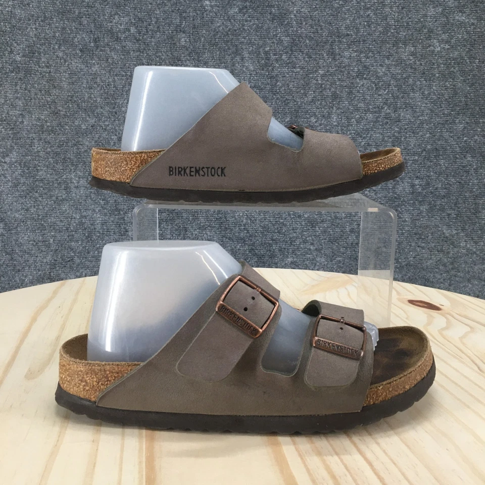 Sandalias Birkenstock para mujer 4 Arizona Birko Flor informales sin cordones hebilla deslizable gris Foto 1 de 4