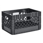 New Juggernaut Storage 24QT Plastic Heavy-Duty Milk Crate, Black