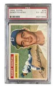SANDY KOUFAX 1956 Topps #79  (GB) Brooklyn Dodgers HOF Baseball Card PSA 6 EX-NM - Bild 1 von 5