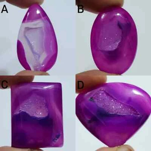 Unique Designer Window Druzy Agate Cabochon Mix Shape Loose Gemstone For Jewelry - Picture 1 of 13