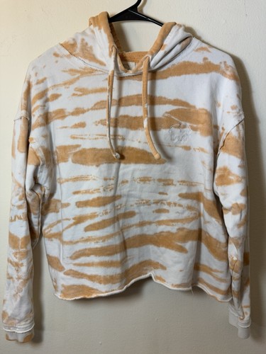 OFF WHITE Felpa con cappuccio oversize crop top tinta unita arancione avorio Ella donna S