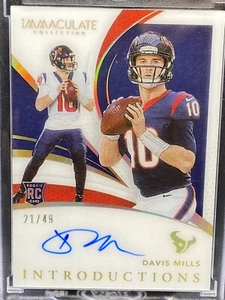 DAVIS MILLS 2021 PANINI IMMACULATE ROOKIE RC INTRODUCTIONS AUTOGRAPH 21/49 - Picture 1 of 2