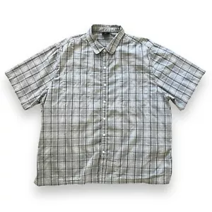 Scottevest Shirt Mens XXXL 3XL Gray Plaid Short Sleeve Button Up Casual Comfort* - Picture 1 of 8