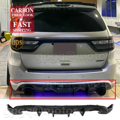For Dodge Durango R/T SRT 11-2025 V2 Carbon Fiber Shark Fin Rear Bumper Diffuser - Image 1 of 4