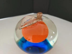 Vintage Fratelli Barbini Murano Art Glass Sommerso Orange Blue Gold Peach Apple - Picture 1 of 12