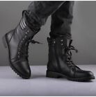 Handmade men black military boots, dress formal boots for men, leather lace up