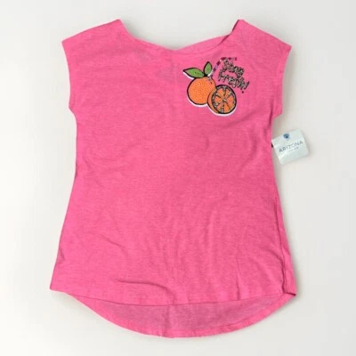 Arizona Jean Co Stay Fresh Lentejuelas Aplique Cítrico Rosa Caliente Cris Espalda Cruzada Nuevo con Etiquetas M Foto 1 de 4