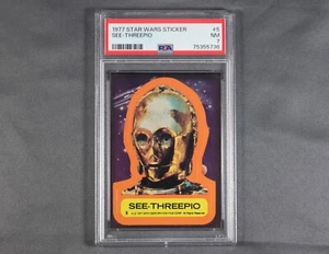 Pegatina Topps Star Wars 1977 #5 See-Threepio PSA 7 casi nuevo - Imagen 1 de 3