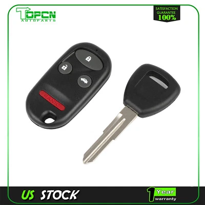 Replacement For 98 99 00 01 02 1998 1999 2000 2001 2002 Honda Accord Key + Fob - Image 1 of 4