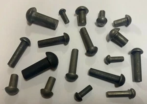 40 No, Cup Head, Solid, Steel Rivet, 5/32" Dia X 1" Long. - Picture 1 of 2