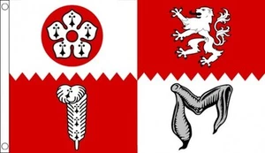 Leicestershire Flag 5 x 3 FT - 100% Polyester With Eyelets - Leicester - Picture 1 of 6